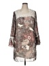 SLNY Paisley Brown Cocktail Dress Size 14W - photo 1