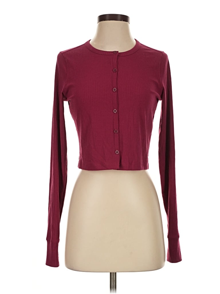 Pre-owned Ypb Long Sleeve Blouse In Burgundy