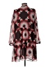 Ann Taylor LOFT 100% Polyester Print Brown Casual Dress Size L - photo 2
