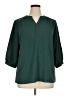 Unbranded 100% Polyester Green 3/4 Sleeve Blouse Size XL - photo 1