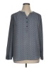 Chico's 100% Polyester Chevron-herringbone Blue Gray Long Sleeve Blouse Size XL (3) - photo 1