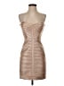 BCBGMAXAZRIA 100% Polyester Metallic Tan Cocktail Dress Size 4 - photo 1