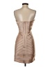 BCBGMAXAZRIA 100% Polyester Metallic Tan Cocktail Dress Size 4 - photo 2
