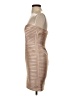 BCBGMAXAZRIA 100% Polyester Metallic Tan Cocktail Dress Size 4 - photo 5