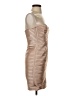 BCBGMAXAZRIA 100% Polyester Metallic Tan Cocktail Dress Size 4 - photo 4