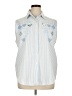 Keneth Too! 100% Cotton Blue Sleeveless Button-Down Shirt Size XL - photo 1
