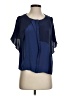 Maje Color Block Blue Short Sleeve Blouse Size 2 - photo 1