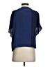 Maje Color Block Blue Short Sleeve Blouse Size 2 - photo 2