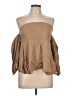 Mango 100% Linen Brown 3/4 Sleeve Blouse Size L - photo 1