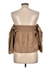 Mango 100% Linen Brown 3/4 Sleeve Blouse Size L - photo 2