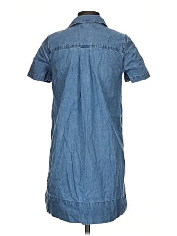 Madewell Denim Short-Sleeve Popover Shirtdress in Peachtree Wash (view 2)
