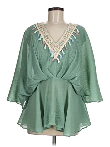 Easel 3/4 Sleeve Blouse (view 1)
