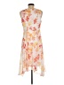 Chaps 100% Polyester Floral Orange Cocktail Dress Size 8 - photo 2
