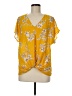 West Kei 100% Polyester Yellow Short Sleeve Blouse Size M - photo 1
