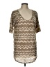 Old Navy Chevron-herringbone Tan Short Sleeve T-Shirt Size L - photo 1