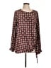 Halogen 100% Polyester Burgundy Long Sleeve Blouse Size L - photo 1