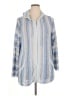 Coldwater Creek Stripes Blue Coat Size 1X - photo 1