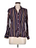 Serein 100% Rayon Stripes Blue Long Sleeve Blouse Size M - photo 1