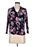 Eyeshadow Floral Black 3/4 Sleeve Blouse Size M - photo 1