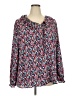 Croft & Barrow 100% Polyester Floral Blue Long Sleeve Blouse Size 3X - photo 1