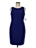 Kasper Solid Blue Cocktail Dress Size 6 Petite - photo 1