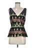 HD in Paris Black Blue Sleeveless Blouse Size 6 - photo 1