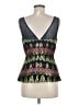 HD in Paris Black Blue Sleeveless Blouse Size 6 - photo 2