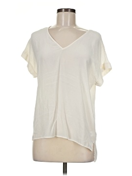 Lavender Brown Short Sleeve Silk Top