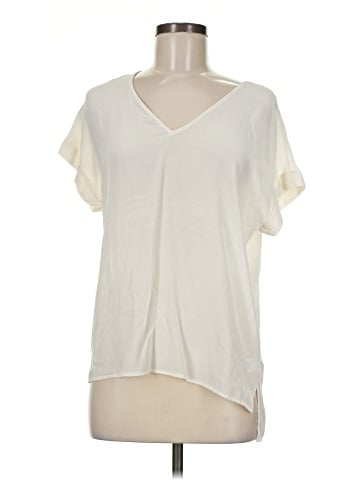 Lavender Brown Short Sleeve Silk Top (view 1)