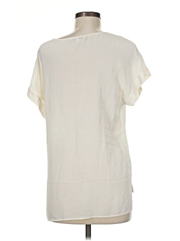 Lavender Brown Short Sleeve Silk Top (view 2)