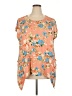 Cool Melon Floral Orange Short Sleeve Blouse Size 3X - photo 1