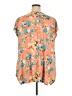 Cool Melon Floral Orange Short Sleeve Blouse Size 3X - photo 2