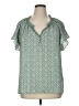 Max Studio 100% Polyester Floral Green Short Sleeve Blouse Size 1X - photo 1