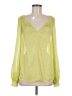 Ann Taylor LOFT 100% Polyester Green Yellow Long Sleeve Blouse Size M - photo 1