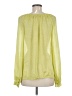 Ann Taylor LOFT 100% Polyester Green Yellow Long Sleeve Blouse Size M - photo 2