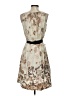 Lands' End Canvas Print Tan Ivory Cocktail Dress Size 2 - photo 2