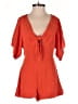 Louna 100% Rayon Solid Orange Romper Size XS - photo 1