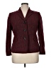 Evan Picone Houndstooth Burgundy Blazer Size 14 Petite - photo 1
