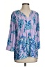 Lilly Pulitzer 100% Polyester Purple 3/4 Sleeve Blouse Size S - photo 1