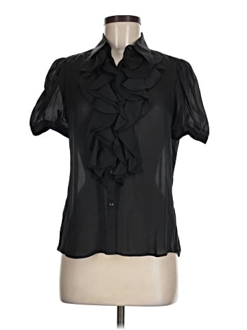 Lauren by Ralph Lauren Short Sleeve Silk Top (view 1)
