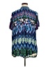 Roaman's 100% Rayon Blue Short Sleeve Blouse Size 14W - photo 2