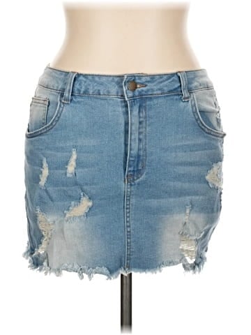 Shein Curve Denim Skirt (view 1)