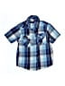 American Hawk Plaid Blue Short Sleeve Button-Down Shirt Size 4 - photo 1