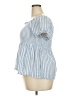 Unique Spectrum Blue Short Sleeve Blouse Size 2X - photo 5