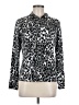 Sport Haley Animal Print Silver Long Sleeve Blouse Size M - photo 1