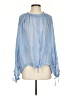 Zara Blue Long Sleeve Blouse Size XS - photo 1
