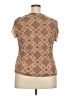 Assorted Brands 100% Polyester Print Tan Short Sleeve Blouse Size 3X - photo 2