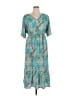Never Fully Dressed 100% Polyester Paisley Animal Print Teal Casual Dress Size 20 - photo 1