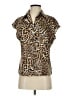 Eliane Rose Animal Print Brown Short Sleeve Blouse Size XS - photo 1