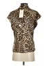 Eliane Rose Animal Print Brown Short Sleeve Blouse Size XS - photo 2